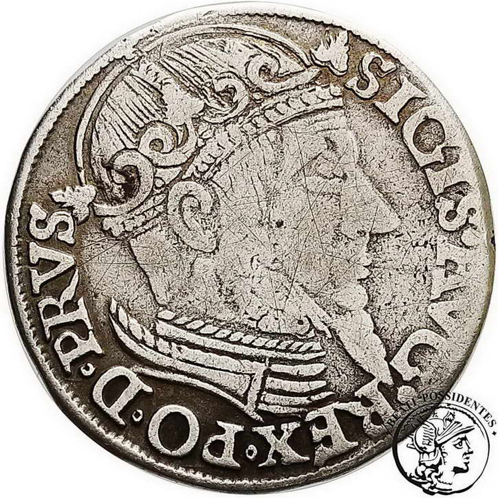 Polska Zygmunt II August 1557 trojak Gdańsk st3-/3