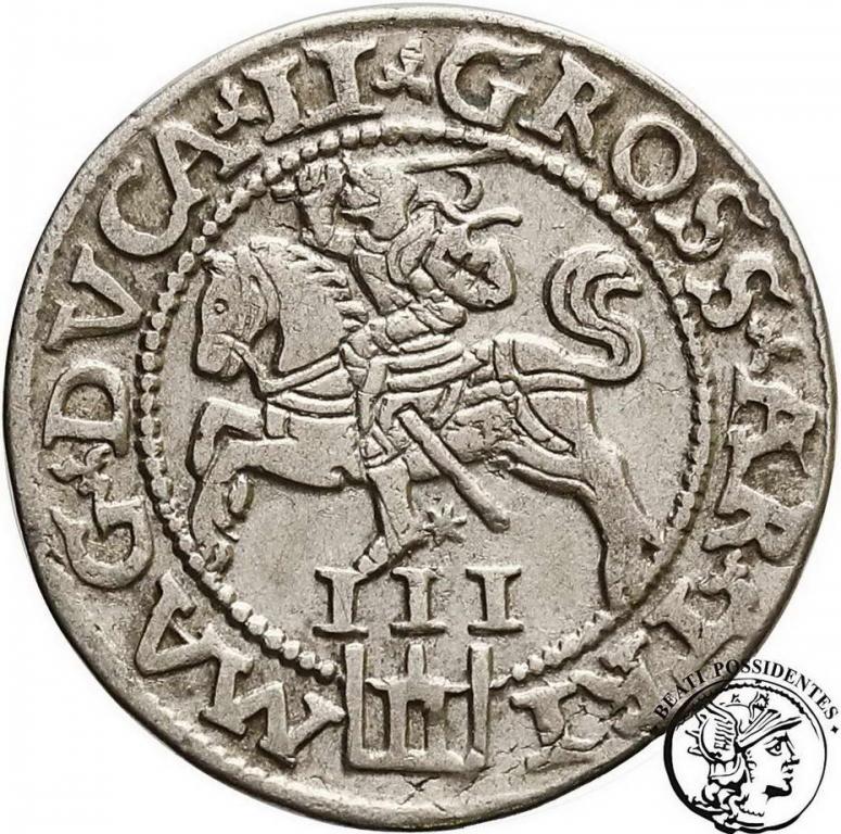 Polska Zygmunt II August 1562 trojak Wilno st. 3