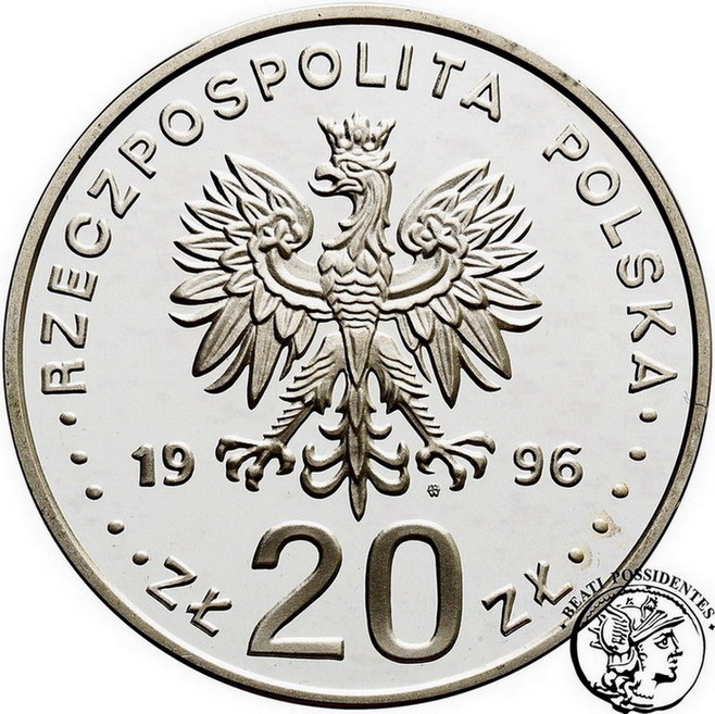 III RP 20 złotych 1996 stołeczność Warszawy st.L-