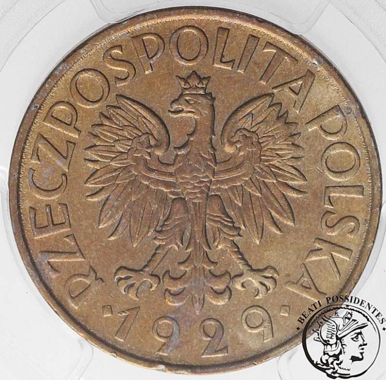 Polska II RP 1 złoty 1929 PCGS MS62