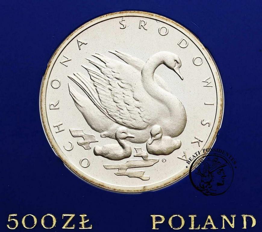 Polska PRL 500 złotych 1984 Łabędź st. L