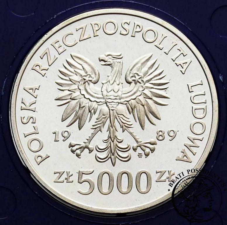 5000 złotych 1989 Wł. Jagiełło półpostać st. L