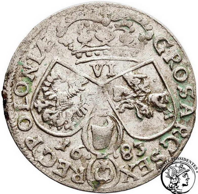 Polska Jan III Sobieski szóstak koronny 1683 st.3+