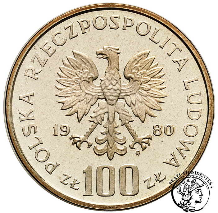 PRÓBA SREBRO 100 złotych 1980 Olimpiada st.L/L-