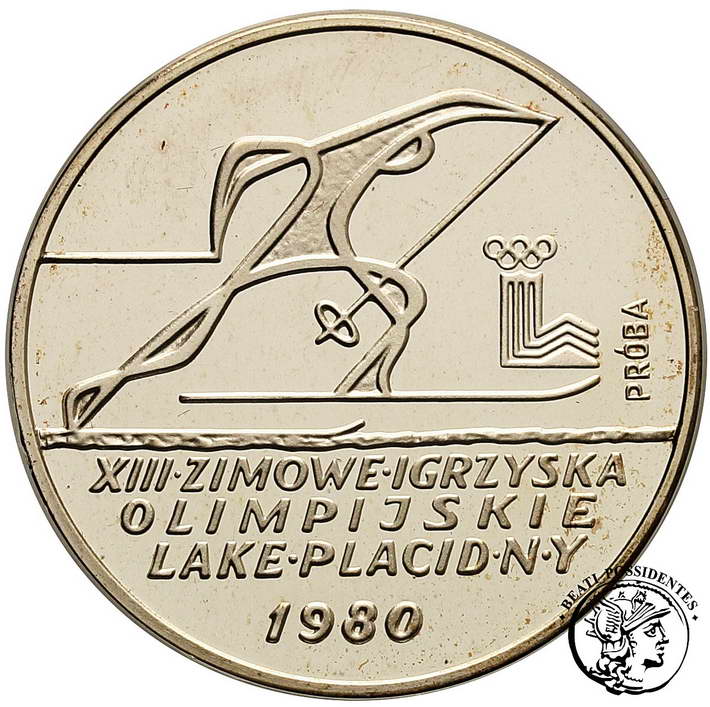 PRÓBA SREBRO 200 złotych 1980 Lake Placid st.L/L-