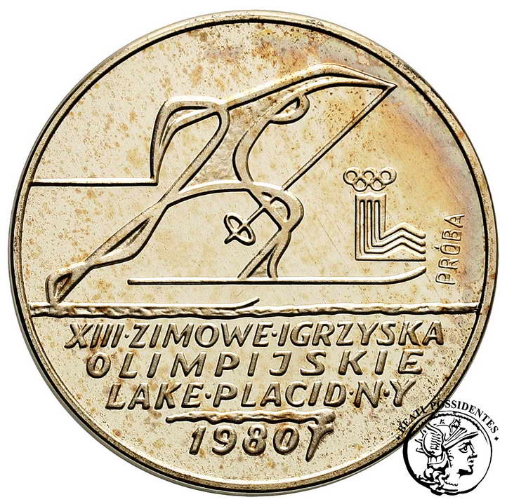 PRÓBA SREBRO 200 złotych 1980 Lake Placid st.L