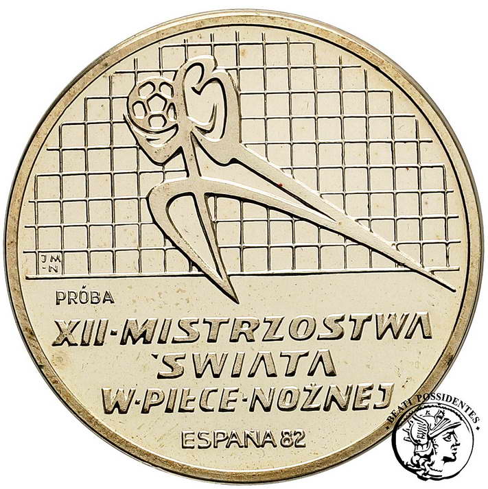 PRÓBA SREBRO 200 złotych 1982 MŚ Hiszpania st.L