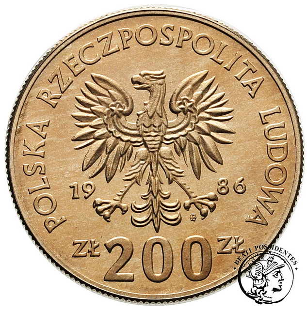 PRÓBA CuNi 200 złotych 1986 Sowa st.L
