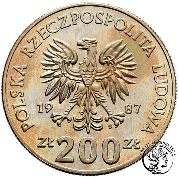 PRÓBA CuNi 200 złotych 1987 Tenisistka st.L