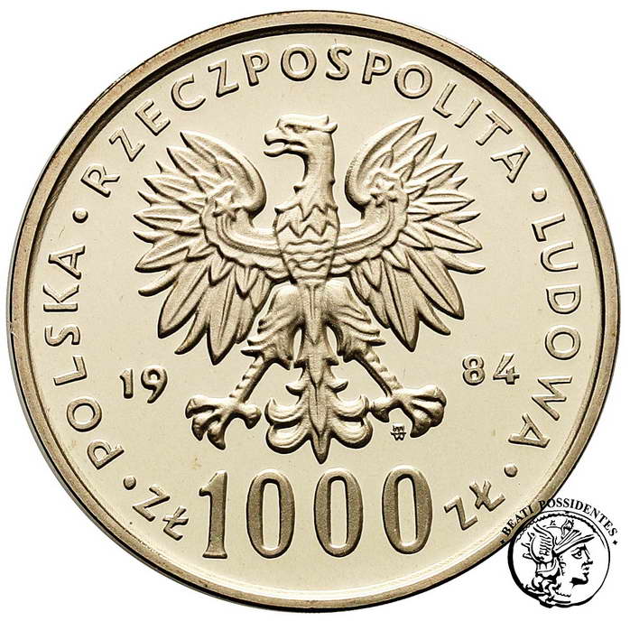 PRÓBA SREBRO 1000 złotych 1984 Witos st.L
