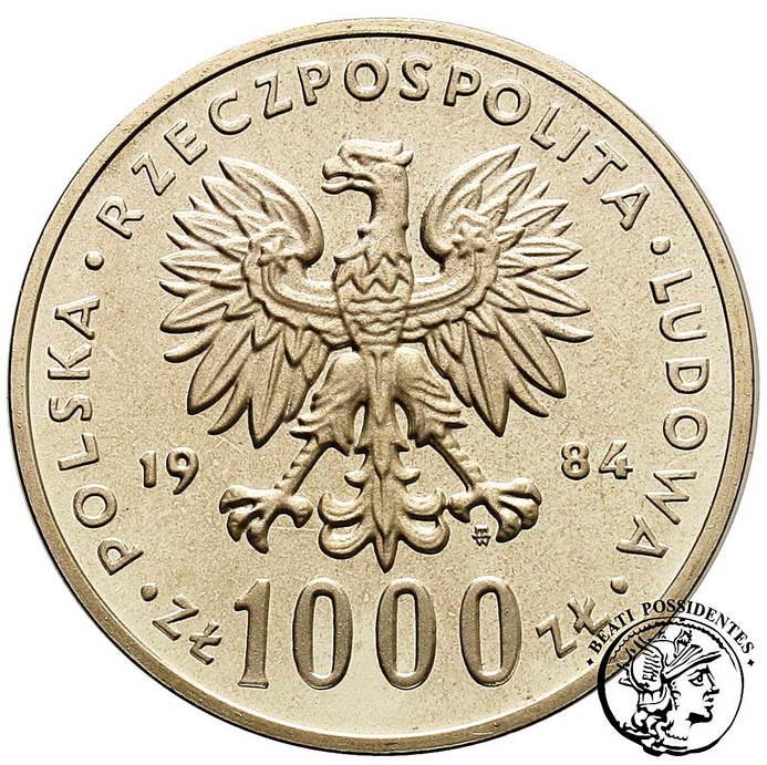 PRÓBA SREBRO 1000 złotych 1984 Łabędź st.L