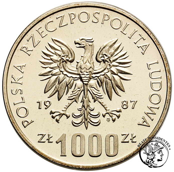PRÓBA SREBRO 1000 złotych 1987 Vratislavia st.L