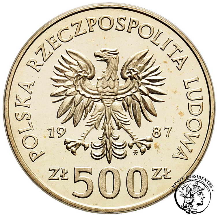 Polska PRL 500 złotych 1987 Seul st.L