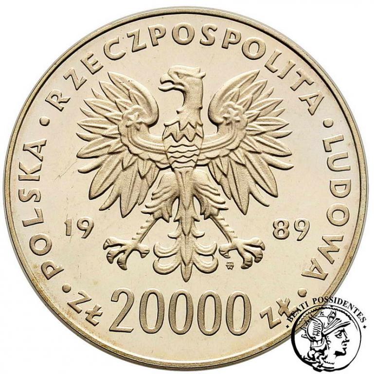 Polska PRL 20 000 złotych 1989 Włochy piłka st.L