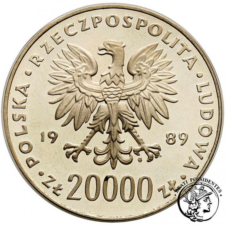 Polska PRL 20 000 złotych 1989 Włochy piłka stL/L-