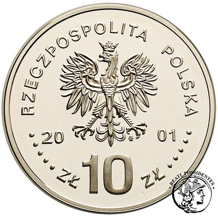 Polska III RP 10 złotych 2001 Jan III Sobieski stL