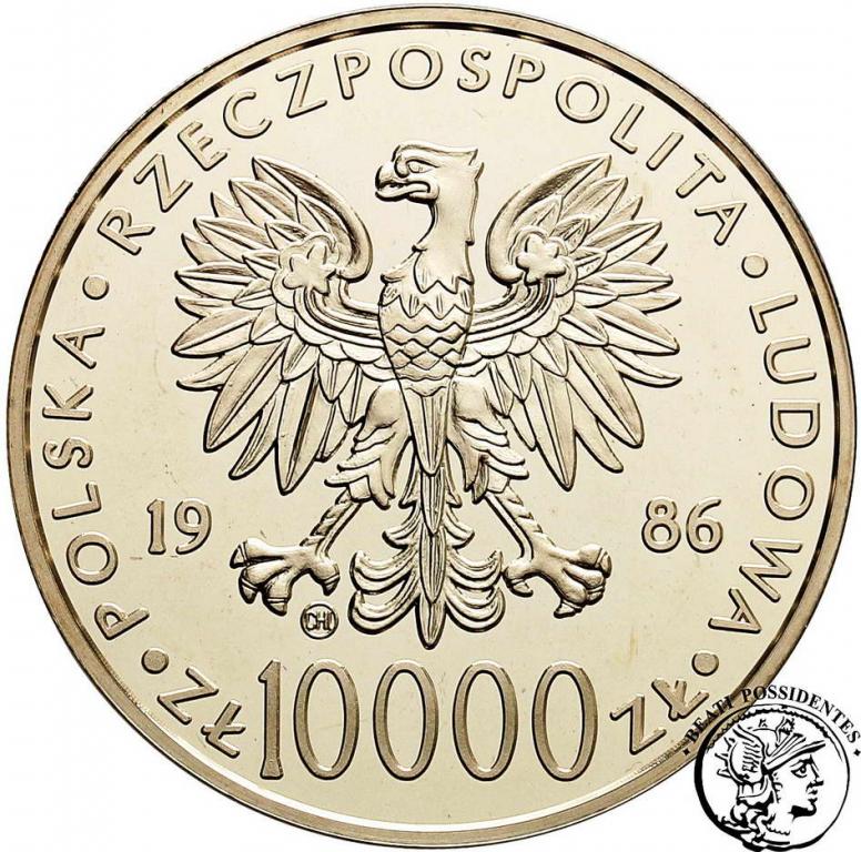 Polska PRL 10000 złotych 1986 Jan Paweł II st. L