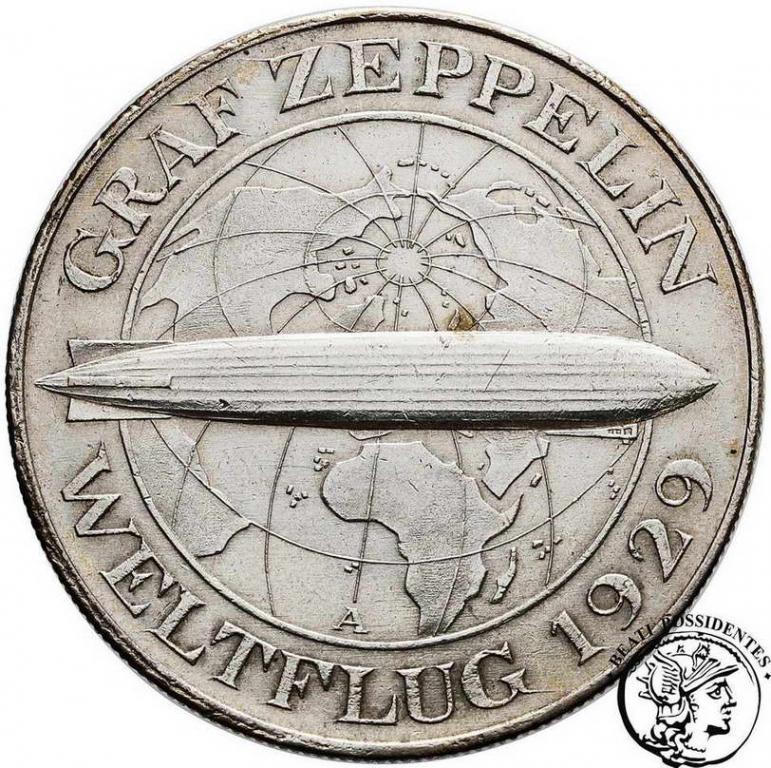Niemcy Weimar 5 marek 1929A Zeppelin st. 3+