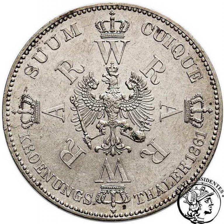 Niemcy Prusy talar 1861 koronacyjny st. 3+