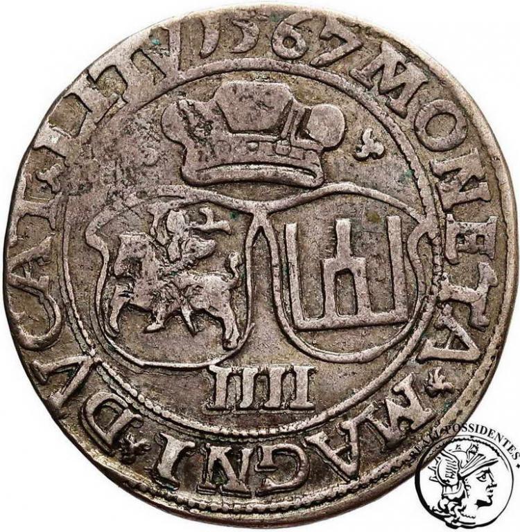 Polska Zygmunt II August czworak lit 1567 Wilno s3