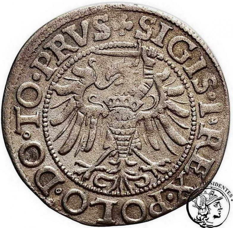 Polska Zygmunt I Stary grosz 1539 Elbląg st. 3+