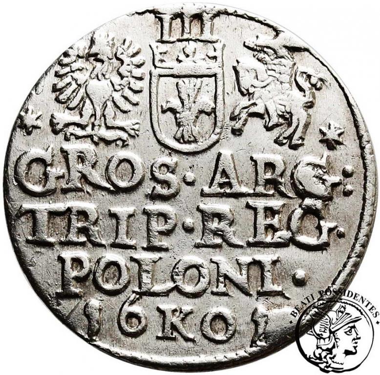 Polska Zygmunt III Waza trojak kor 1601 Kraków st2