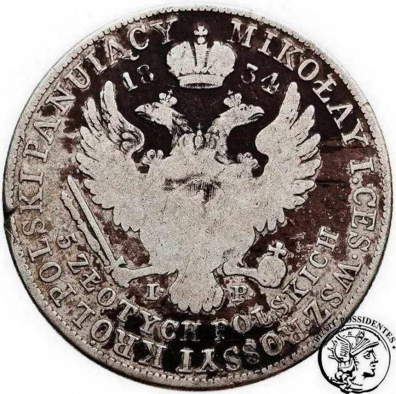 Polska 5 złotych 1834 IP Alexander I st.4