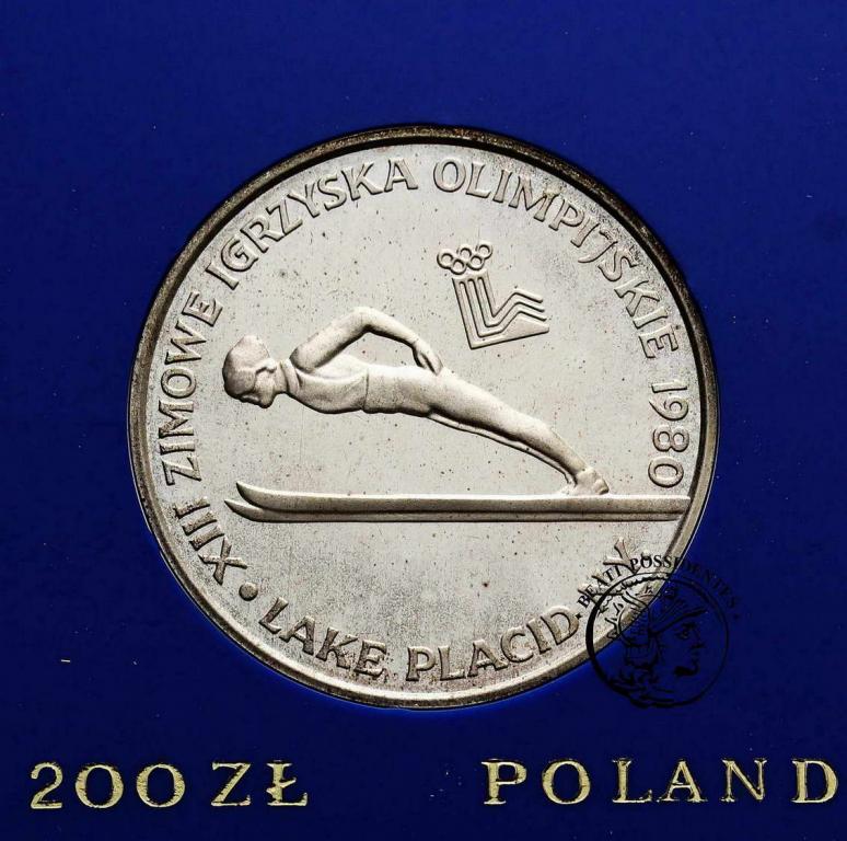 PRL 200 złotych 1980 Lake Placid (bez znicza) st.L