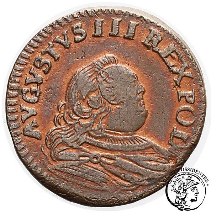 Polska August III Sas grosz koronny 1754 st.3+