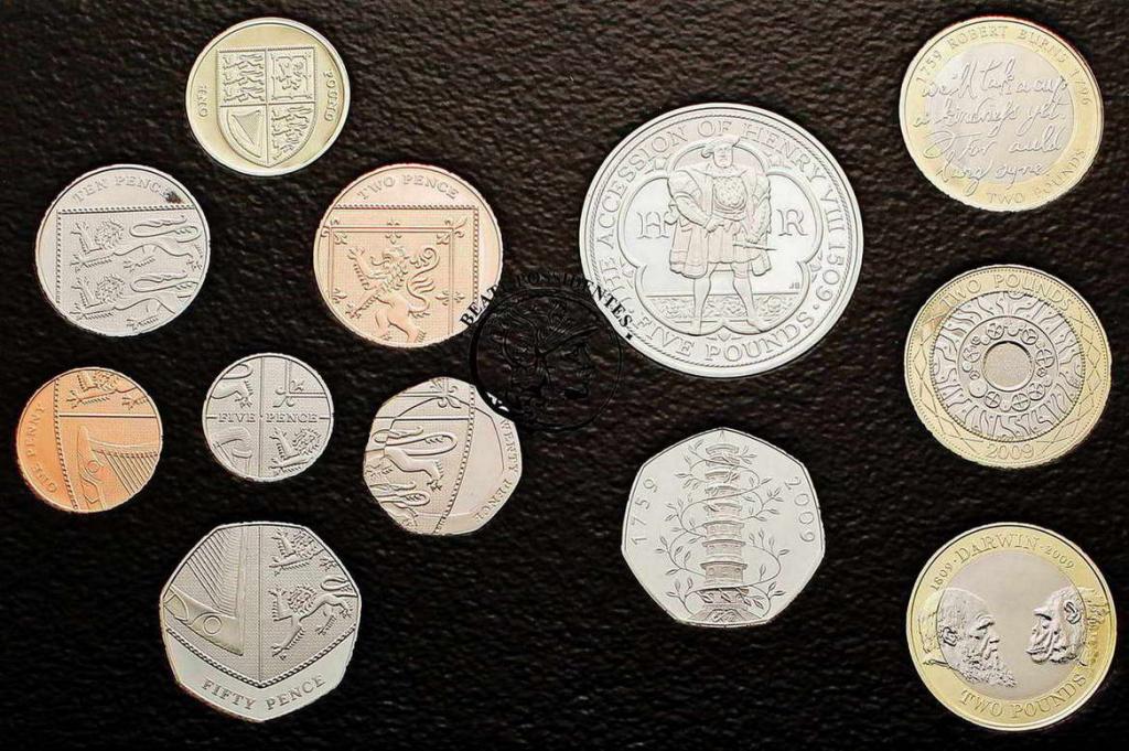 Wielka Brytania Elżbieta II zestaw monet st.L