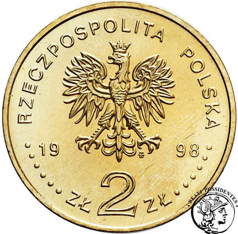 Polska III RP 2 złote 1998 Mickiewicz st1-/2+