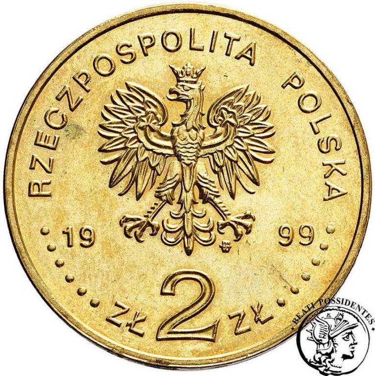 Polska III RP 2 złote 1999 Jan Łaski st.1-/2+