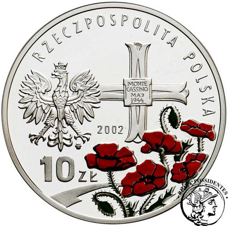 Polska III RP 10 złotych 2002 gen. Anders st.L/L-