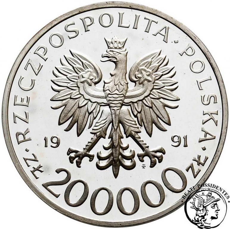 Polska III RP 200 000 złotych 1991 Torwid st.L