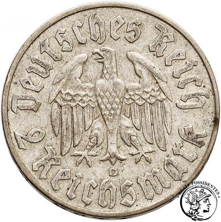 Niemcy III Rzesza 2 Marki 1933 D Luther st. 3+
