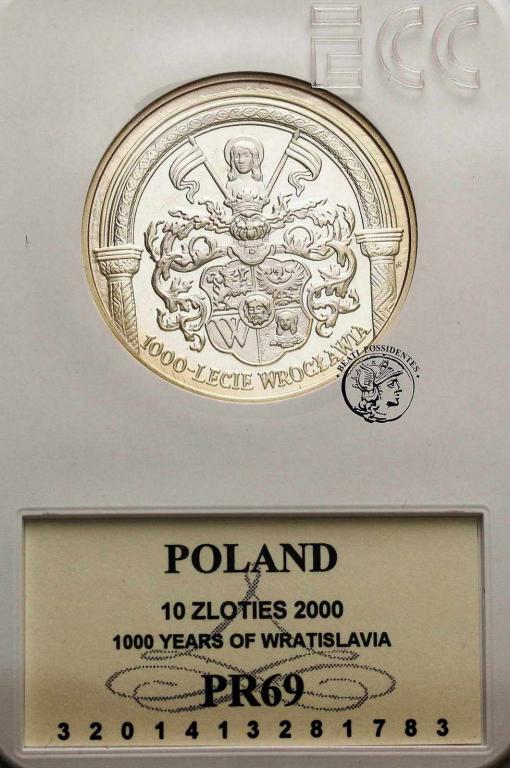 Polska III RP 10 złotych 2000 Wrocław GCN PR69