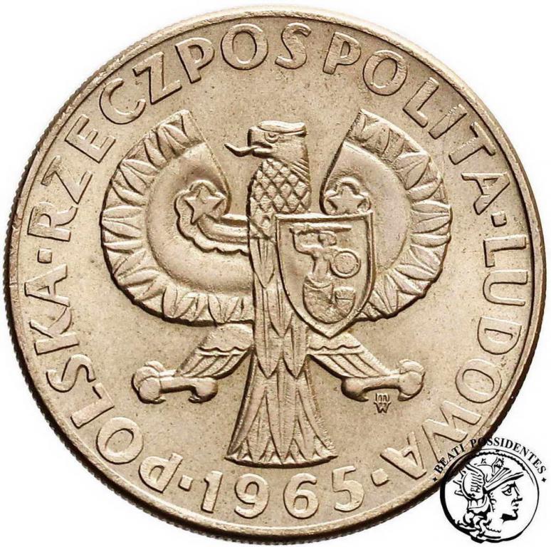 Polska 10 złotych 1965 PRÓBA CuNi st. 2+