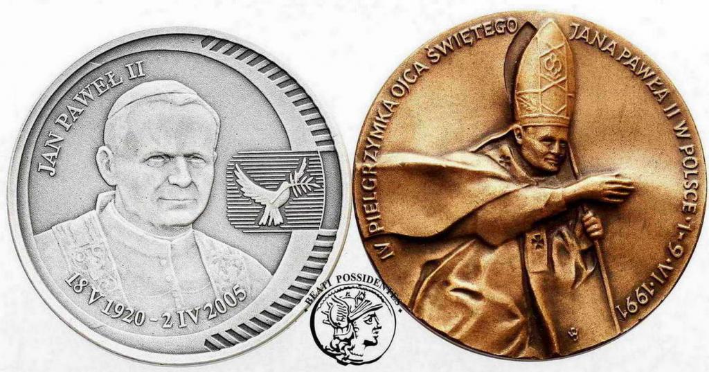 Polska Medale Jan Paweł II 2005 lot 2 szt st. 1-