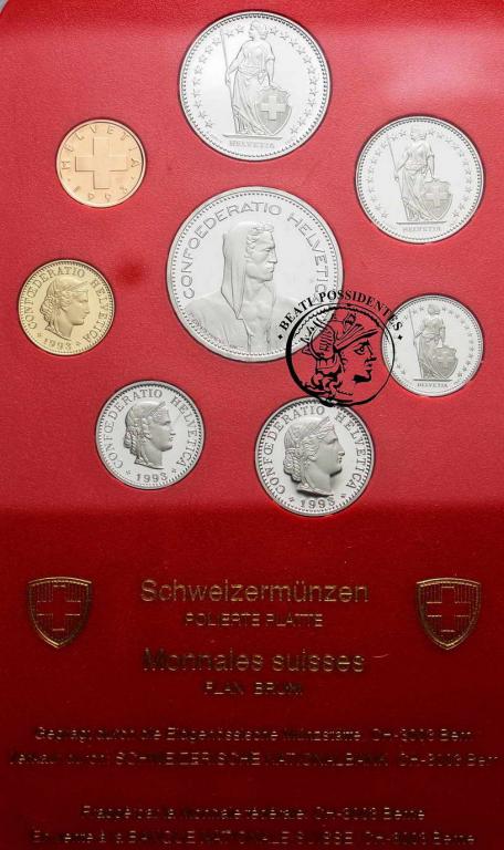 Szwajcaria zestaw 1993 PP 8 monet st.L