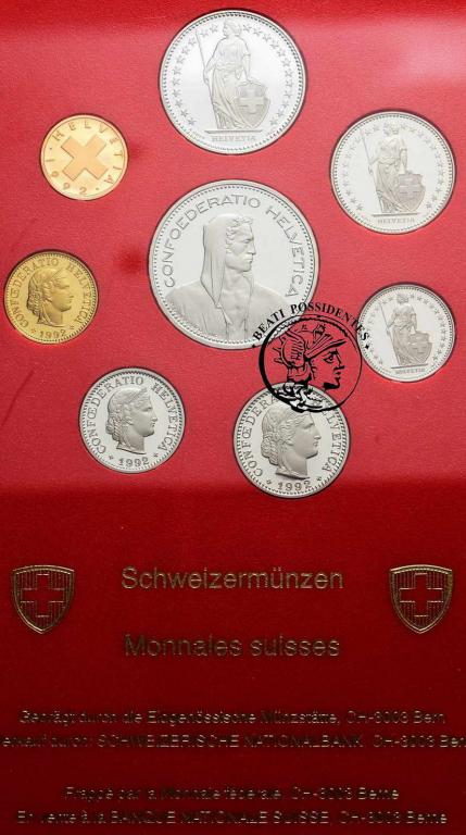 Szwajcaria zestaw 1992 PP 8 monet st.L