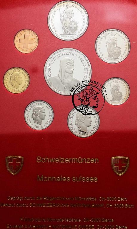 Szwajcaria zestaw 1986 PP 8 monet st.L