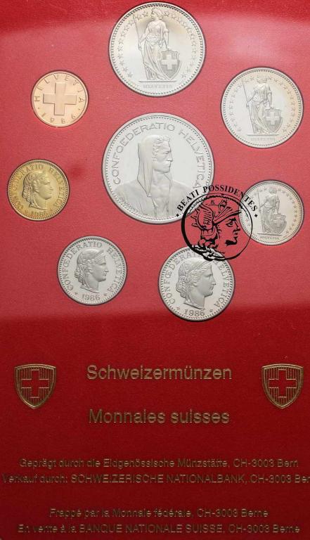 Szwajcaria zestaw 1984 PP 8 monet st.L