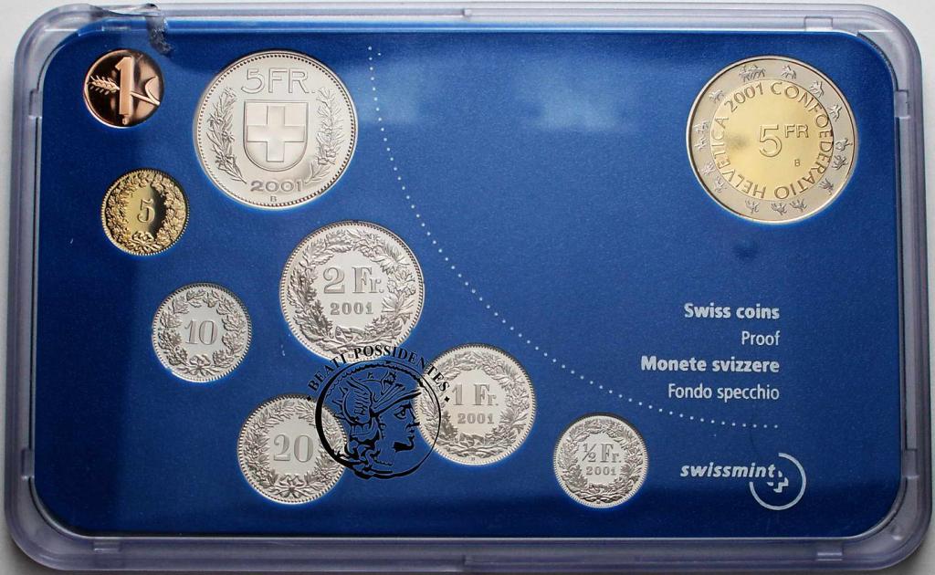 Szwajcaria zestaw 2001 PP Sechselauten 9 monet s.L