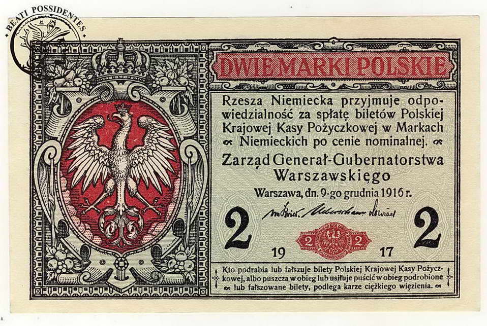 Polska 2 marki polskie 1916 Generał seria B st. 1-