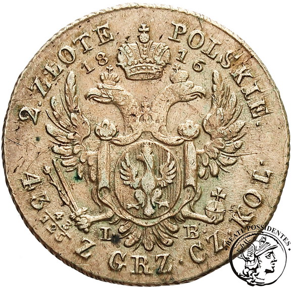 Królestwo Polskie 2 złote 1816 I-B Alexander I s2-