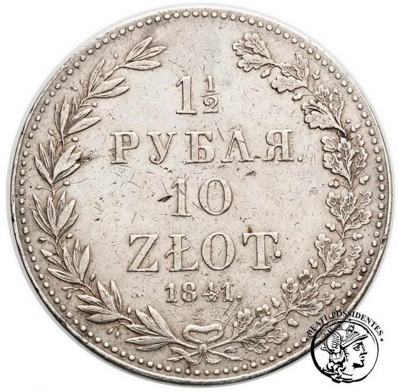 Mikołaj I 1 1/2 Rubla = 10 złotych 1841 MW st. 3