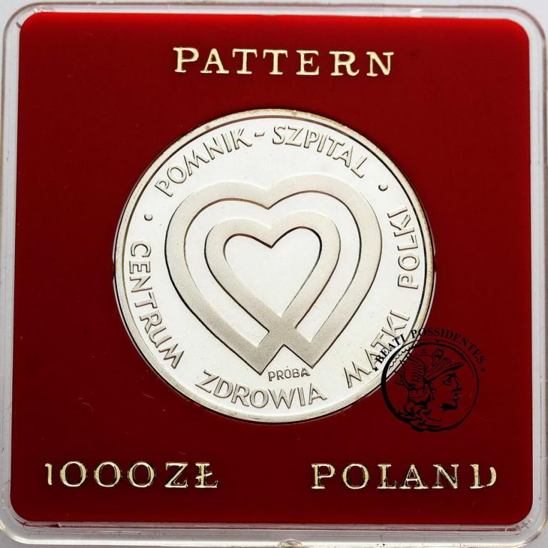 1000 złotych 1985 PRÓBA srebro Centrum Zdrowia sL-