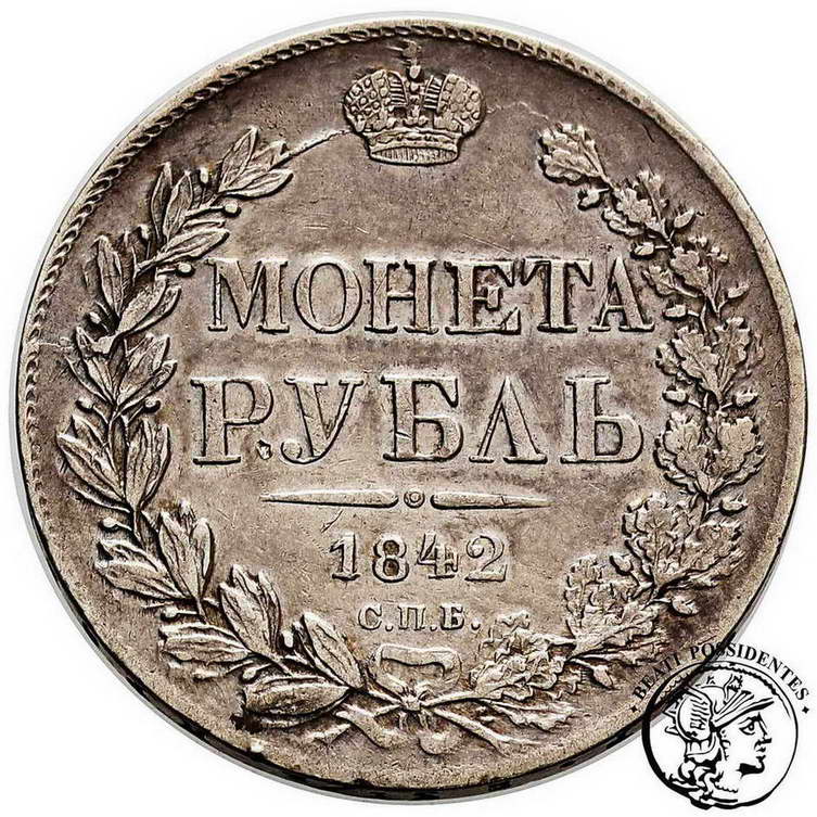 Rosja 1 Rubel 1842 Mikołaj I st. 3