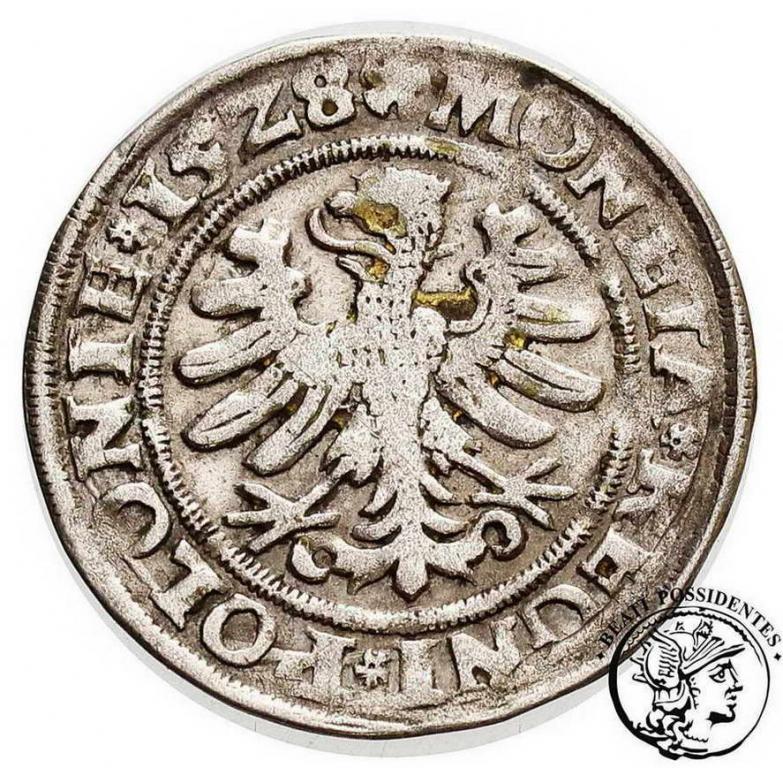 Zygmunt I Stary grosz koronny 1528 Kraków st. 3-