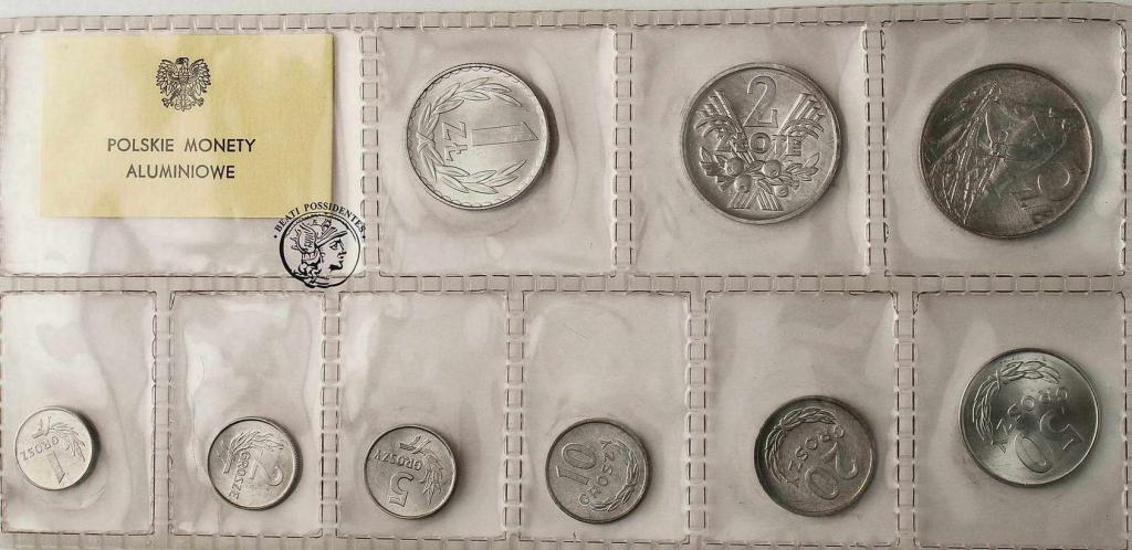 Polska PRL monety 1975 + aluminiowe 2 komplety st1